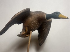 miniature flying mallard drake decoy sculpture vintage unknown