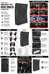 Dragon Shield Pad MMA Muay Thai Kickboxing Strike Training (12 »x21&Prime;x 4 »)