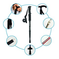 Anti-shock Walking Hiking Stick 3 Section Adjustable Retractable Trekking Pole