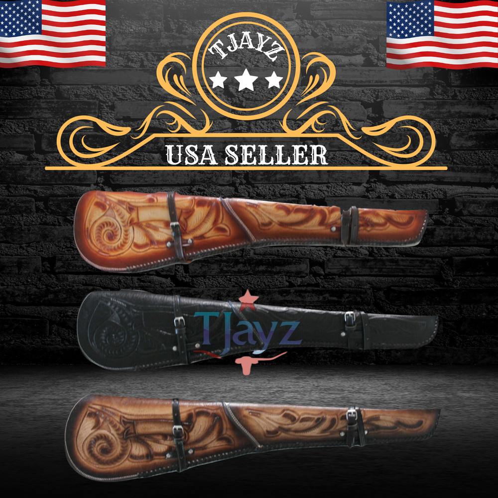 *USA* SELLER TJAYZ Western leather Tooled scabbard for henry rifle marlin lever