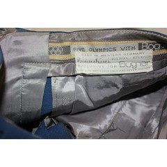 Vintage Bogner Five Olympics Blue Wool Stirrup Ski Pants Western Germany SZ 6-8