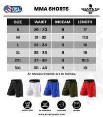 Exxact Sports Men’s BJJ Shorts – MMA Grappling No-Gi Fight Shorts Training Gear