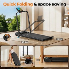 Walking Pad with Incline 10% Treadmills for Home Walking Pad with Handle Bar