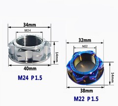 1 PcsTitanium Nut M22/M24*1.5mm Ti Flange Nuts for BMW S1000RR Motorcycle Tuning
