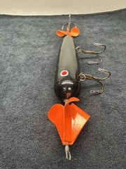Wood Musky Topwater – Unknown Maker – Muskie – 3 Props (2 Front,1 Rear)