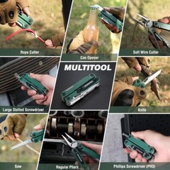 WORKPRO 18-in-1 Multi Tool Plier Stainless Steel Multitool Pocket Knife w/2 Lock