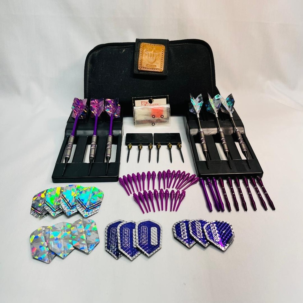 VTG 146 PCS Airmaster 6 Dart Set Case Extra Flights Shafts Points Plastic Steel