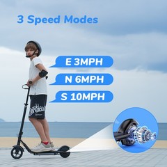 Kids Electric Scooter 150W Age 6-14 Kick E-Scooter Adjustable Height 3 Speed LED