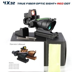 5X35 4X32 ACOG True Fiber Optic Red Green Cross Chevron Dot Tactical Sight Scope