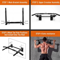 Pull up Bar Wall Mounted – Multifunctional Wall Mounted Pull up Bar for Home Gym