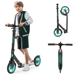 UPGO Kick Scooter for Ages 6+, 240 LB Max Load, Foldable, 8-Inch Wheels, Aquas