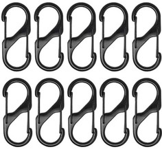 10 Pcs Black Small Zinc Alloy 1.6in Chain Buckle Tool Pry Key Chain