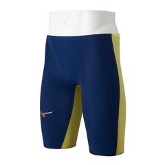 Mizuno GX SONIC ROYAL PW N2MBD001 Men&rsquo;s Racing Swimsuit Navy/Yellow NEW