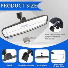 Rear View Mirror – NINGFIST Premium Wide Angle Rearview 10.6 inch Universal Fit