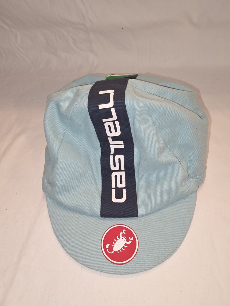 Castelli Cycling Hat Capl Light Blue Stripe Espresso Bicycle Breathable
