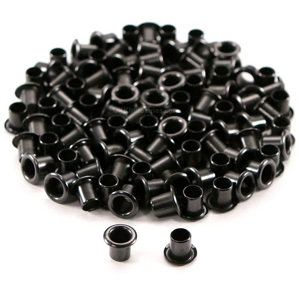 (#8-9) – (1/4in) – Black Kydex Holster Eyelets – (25, 50, 100 Qty.) – (USA Made)