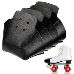 Geyoga 4 Pieces Toe Cap Guards Protectors Caps Artificial Leather Black