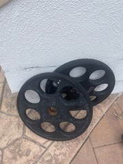 2 45 lbs Ivanko Revolver Rubber Coated Olympic Weight Plates