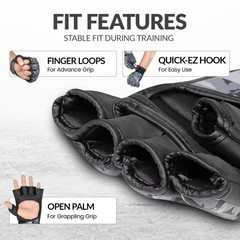 WYOX MMA Gloves Grappling Sparring, Boxing L/XL (8.2 – 10.6 inch), Grey Camo