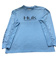 HUK Performance Fabrics Fishing Shirt Men’s XL Pullover Long Sleeve Spellouts