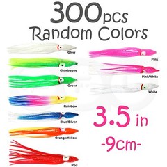 300pcs 3.5&Prime; 9cm Squid Skirt Hoochies Octopus Soft Lure Random Colors NEW