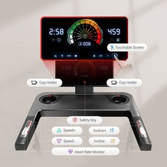 UMAY L10 Treadmill+20% Auto Incline,Extra-Wide Running Area,3.5HP Quiet Brushle