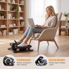 Under Desk Elliptical Machine Electric Leg Exerciser for Seniors Home Use with