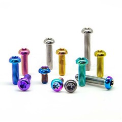12Pcs Rainbow M5x10mm Titanium/Ti Bolts Torx T25 Head Disc Brake Rotor Bolts