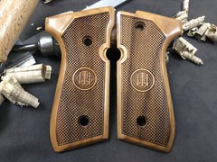 Beretta 92F, 92FS, M9, 96 Walnut Wood Grips. Handmade A Quality. US Based Seller