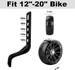 Training Wheels, Wider Flash Kids Bike Training Wheels for 12 14 16 18 20 Inch S