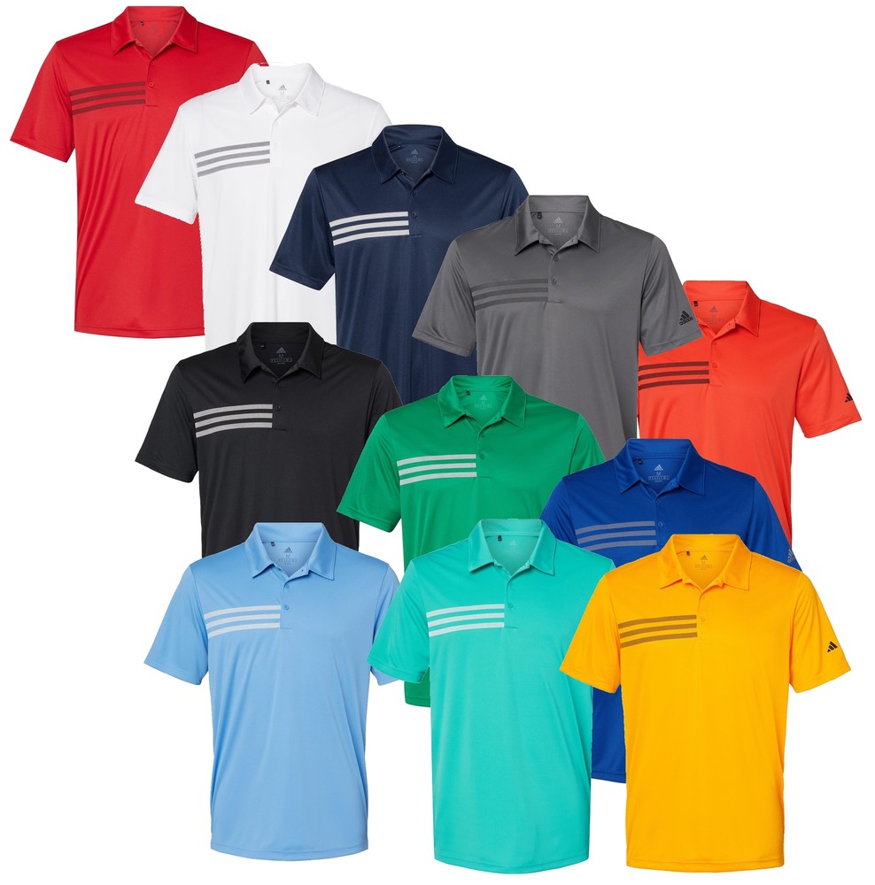 Adidas 3-Stripes Chest Polo Mens Golf Shirt – A324 – New