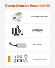 2000W Electric Brushless DC Motor Kit 48V 4300rpm Motor with Speed Controller