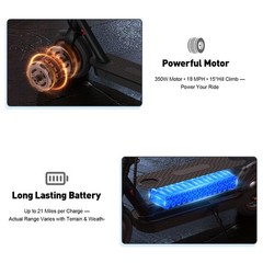 Portable Folding Electric Scooter 350W Long Range 20Km 3-Speed Modes E-Scooter