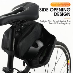 WEST BIKING Bicycle Saddle Bag Waterproof Hard Shell Bike Seat Tail Bag Black