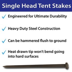 Heavy Duty Single Head 1×36 Steel Stakes Canopy Tents Inflatables Anchor 4 Pack