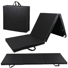 Exercise Floor Mat Tri-Fold 6&prime; x 2&prime; Folding Gymnastics Gym Mat for Yoga Workout
