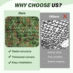 Woodland Camo Netting Military Camouflage Cover for Hunting, Camping, Hideout
