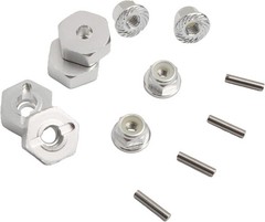 12mm Wheel Hex Hubs Drive Adapter 5mm Thick & Flange M4 Lock Nuts Aluminum fo…