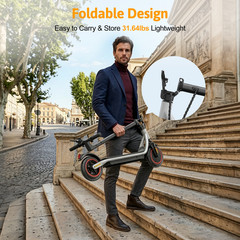 Adult Electric Scooter 500W Folding Commuter E-Scooter with APP 21MPH Fast Speed