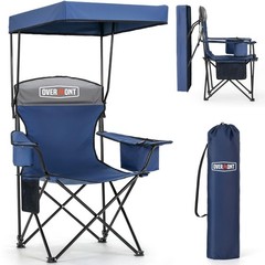 Camping Chair with Canopy Shade Oversized 330lb Heavy Duty Folding Beach Chair C
