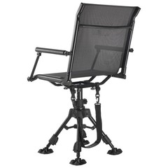 Hunting Chair 360° Swivel Silent Folding Blind Chair Adjustable Legs Armrests