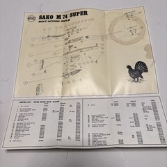1973 Vintage Original Finland Sako M72 Medium Action Bolt Rifle Owners Manual