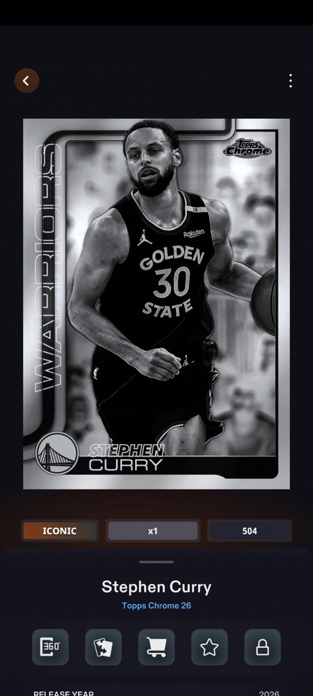 DIGITAL Topps NBA Collect Chrome &rsquo;26 Stephen Curry Negative Iconic DIGITAL
