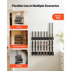Uimoso Indoor Steel Gun Rack Wall Mount for Rifles and Shotguns, 8 Slots