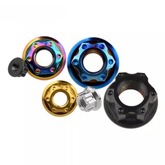 6pcs Titanium Nut M6 M8 M10 M12 M14 M16 Ti Flange Nuts for Motorcycle Rear Axle