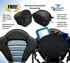 Adjustable Padded Deluxe Kayak Seat Detachable Back Backpack/Bag Canoe Backrest