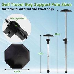 Greeily Golf Travel Bag Support Pole, 33&Prime;-60&Prime; Travel Golf Bag Support Rod Tel…