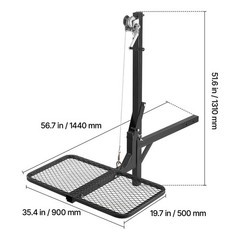 Uimoso Hitch-Mounted Deer Hoist with Lift System Platform, 300 lb Game Winch