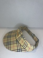 Burberry Golf Visor Check Adjustable Cotton Elastane Beige Black Red Unisex