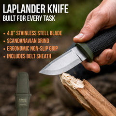 BAHCO Laplander Folding Saw & Knife w/ Sheath Set for Camping Hunting Bushcraft